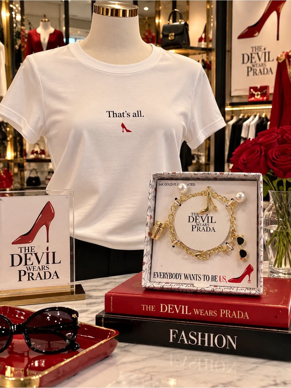 The Devil Wears Prada Bundle Charm Bracelet & Tee Shirt